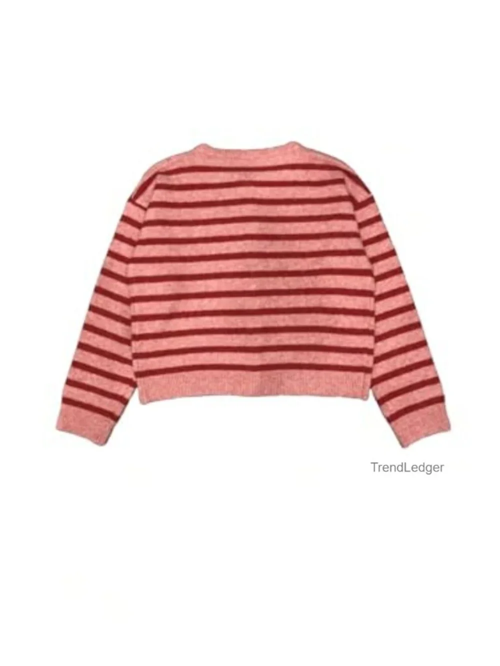 Striped Colorblock Button Front Cropped Cardigan Sweater
